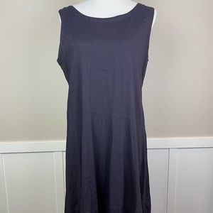 Eileen Fisher M Linen Viscose Sleeveless Scoop Neck Maxi Dress Seam Detail